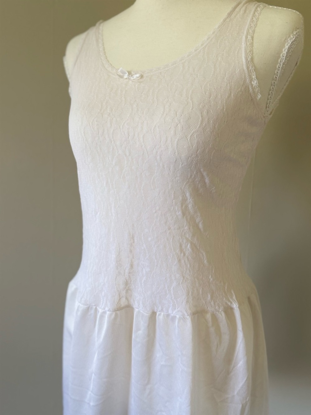 Vintage Lace & Satin White Slip by J.C. Penney Perfect for bridal era 🤍✨